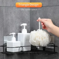 Shower Caddy Bathroom Shelf Bathroom Kitchen No Punching Triangle Storage Rack, Bathroom Accessories