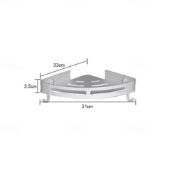 Shower Caddy Bathroom Shelf Space Aluminum Brushed Black and Silvery Wall Mount Triangle Shower Corner Storage Rack Bath Accessories Single Layer