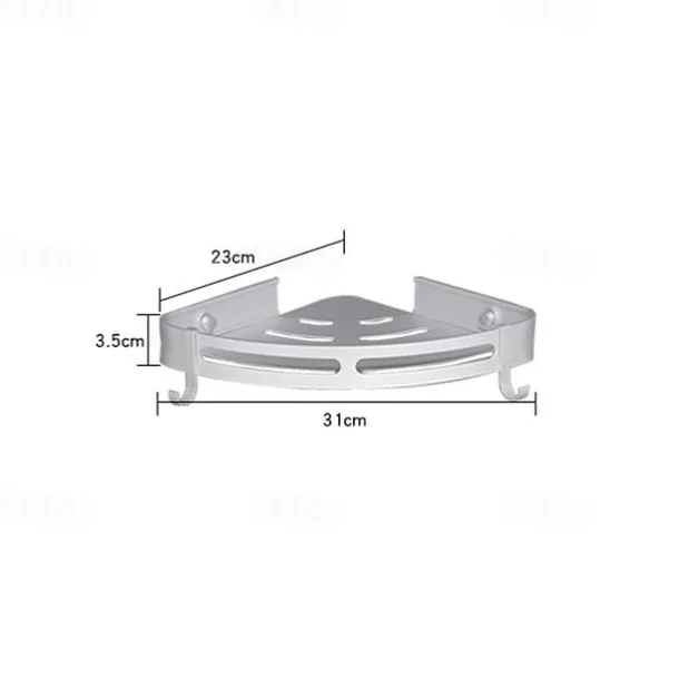 Shower Caddy Bathroom Shelf Space Aluminum Brushed Black and Silvery Wall Mount Triangle Shower Corner Storage Rack Bath Accessories Single Layer