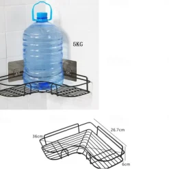 Shower Caddy Bathroom Shelf with Hooks, Shower Caddy Rack, Bathroom Kitchen No Punching Triangle Storage Rack, Bathroom Accessories