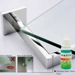 Shower Caddy Bathroom Shelf Adorable Creative Contemporary Modern Stainless Steel Tempered Glass Metal 1PC - Bathroom Wall Mounted