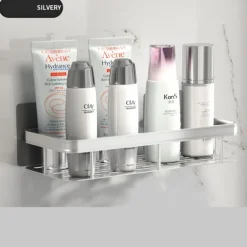 Shower Caddy Bathroom Triangle Basket Suction Cup Wall Type Space Aluminum Shower Room Triangle Non Perforated Toilet Corner Shelf