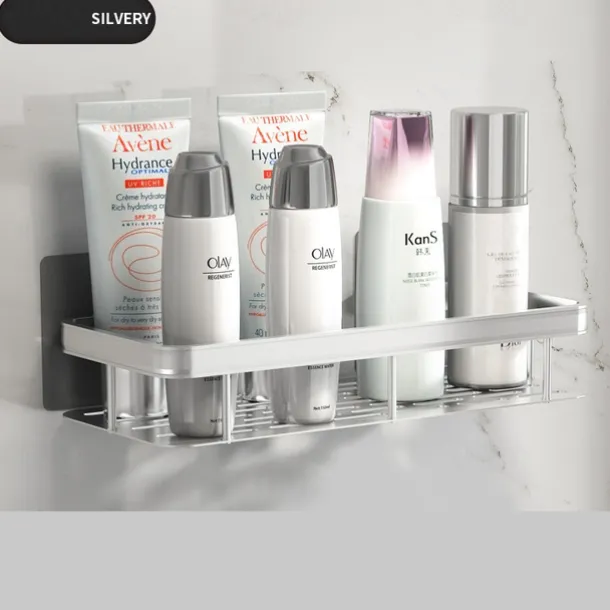 Shower Caddy Bathroom Triangle Basket Suction Cup Wall Type Space Aluminum Shower Room Triangle Non Perforated Toilet Corner Shelf