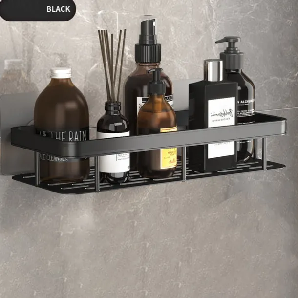 Shower Caddy Bathroom Triangle Basket Suction Cup Wall Type Space Aluminum Shower Room Triangle Non Perforated Toilet Corner Shelf