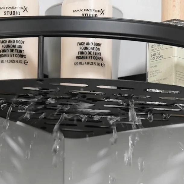 Shower Caddy Bathroom Triangle Basket Suction Cup Wall Type Space Aluminum Shower Room Triangle Non Perforated Toilet Corner Shelf