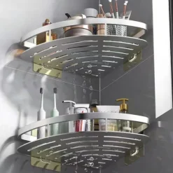 Shower Caddy Corner Shower Caddy,Triangle Towel Shower Storage Rack Corner Shelves Wall Mounted Shampoo Holder No Drill Adhesive Bathroom Shelf Organizer