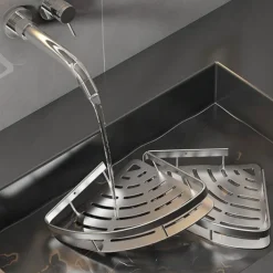 Shower Caddy Corner Shower Caddy,Triangle Towel Shower Storage Rack Corner Shelves Wall Mounted Shampoo Holder No Drill Adhesive Bathroom Shelf Organizer