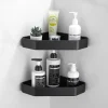 Shower Caddy 2pcs Shower Shelf Adhesive Shower Rack Corner Shower Shelves No Drilling Wall Mounted Space Aluminum for Bathroom