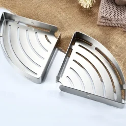 Shower Caddy Shower Shelf Corner,Stainless Steel Shower Shelves Wall Mounted Shower Caddy Storage Basket Bathroom Kitchen Organizer, 2 Tier(Black/Silver)