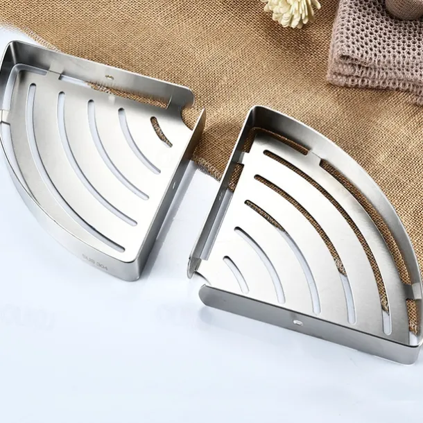 Shower Caddy Shower Shelf Corner,Stainless Steel Shower Shelves Wall Mounted Shower Caddy Storage Basket Bathroom Kitchen Organizer, 2 Tier(Black/Silver)