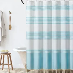 Shower Curtain 180cm*180cm(70"*70") Modern Farmhouse Color Striped Waterproof Fabric Shower Curtains for Bathroom with 12 Hooks Machine Washable