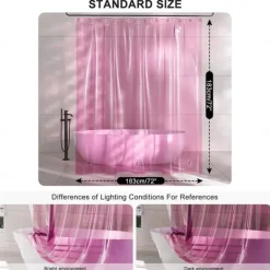 Shower Curtain Liner, Plastic Shower Liner PEVA 183cm*183cm 72x72
