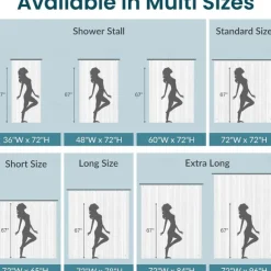 Shower Curtain Liner, Plastic Shower Liner PEVA 183cm*183cm 72x72