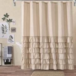 Shower Curtain Sets with Rugs Pinched Pleat Farmhouse Shower Curtain Elegant Decor Set with 12 Hooks for Bathroom Standard Dark Grey Blue White