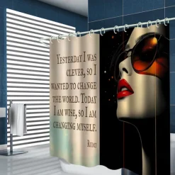 Shower Curtain with 12 Hooks 180cm*180cm(70