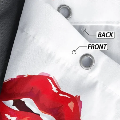 Shower Curtain with 12 Hooks 180cm*180cm(70"*70") Polyester Washable Waterproof Pattern Bathroom Bathtub Decor Sexy Red Lip