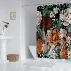 Shower Curtain with 12 Hooks 180cm*180cm(70