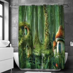 Shower Curtain with 12 Hooks 180cm*180cm(70