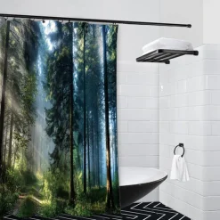 Shower Curtain with 12 Hooks 180cm*180cm(70