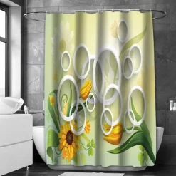 Shower Curtain with 12 Hooks 180cm*180cm(70