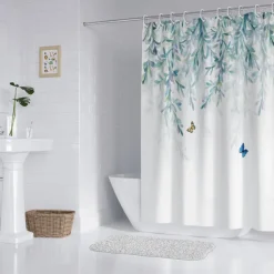 Shower Curtain with 12 Hooks 180cm*180cm(70