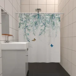 Shower Curtain with 12 Hooks 180cm*180cm(70