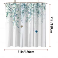 Shower Curtain with 12 Hooks 180cm*180cm(70
