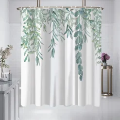 Shower Curtain with 12 Hooks 180cm*180cm(70