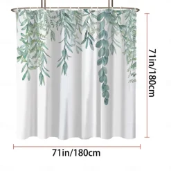 Shower Curtain with 12 Hooks 180cm*180cm(70