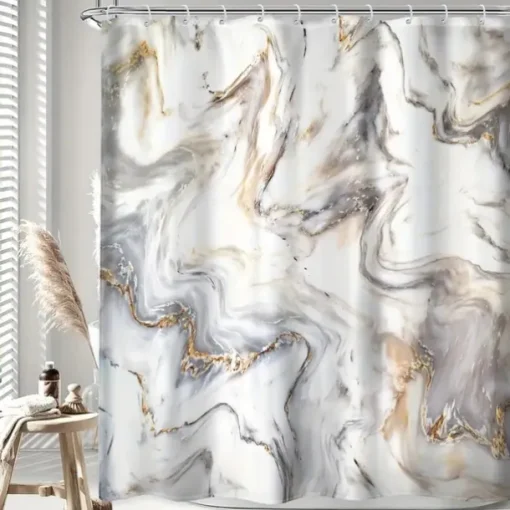 Shower Curtain with 12 Plastic Hooks 180cm*180cm(70"*70"),Watercolor Shower Curtain Set, Polyester Waterproof, Non-slip Floor Mat, Toilet Seat, Bathroom Mat, for Bathroom Bathtub Decoration