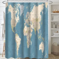 Shower Curtain with Hooks 180cm*180cm(70
