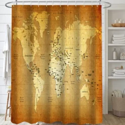 Shower Curtain with Hooks 180cm*180cm(70