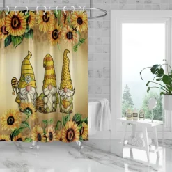 Shower Curtain with Hooks 180cm*180cm(70