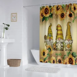 Shower Curtain with Hooks 180cm*180cm(70