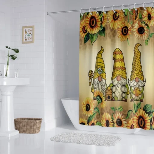 Shower Curtain with Hooks 180cm*180cm(70"*70") Polyester Washable Waterproof Floral Butterfly Pattern Bathroom Decor