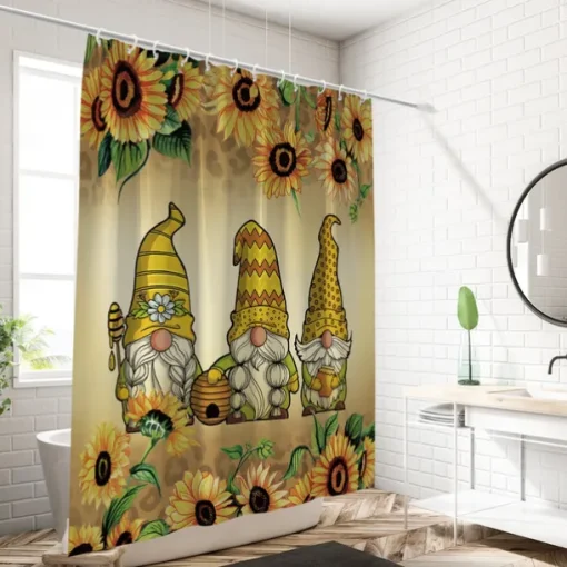Shower Curtain with Hooks 180cm*180cm(70"*70") Polyester Washable Waterproof Floral Butterfly Pattern Bathroom Decor