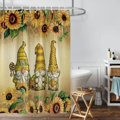 Shower Curtain with Hooks 180cm*180cm(70