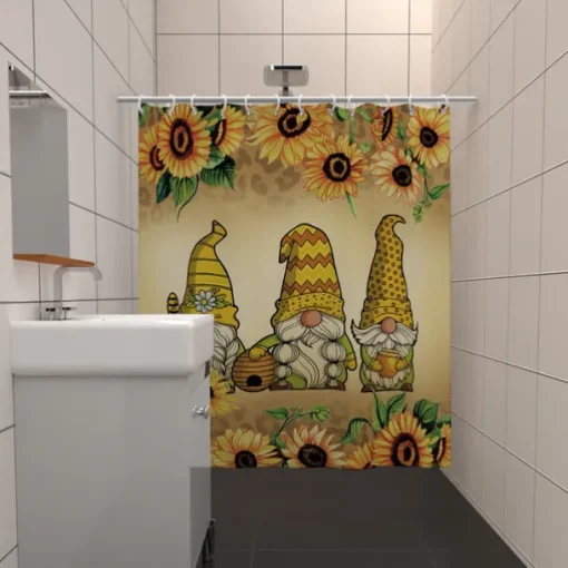 Shower Curtain with Hooks 180cm*180cm(70"*70") Polyester Washable Waterproof Floral Butterfly Pattern Bathroom Decor