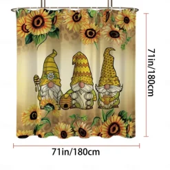 Shower Curtain with Hooks 180cm*180cm(70