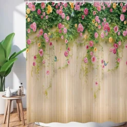 Shower Curtain with Hooks 180cm*180cm(70