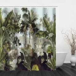 Shower Curtain with Hooks 180cm*180cm(70