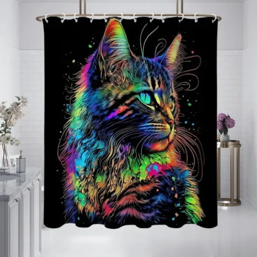 Shower Curtain with Hooks 180cm*180cm(70"*70") Polyester Washable Waterproof Pattern Bathroom Bathtub Decor Animal Eagle