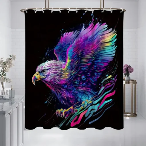 Shower Curtain with Hooks 180cm*180cm(70"*70") Polyester Washable Waterproof Pattern Bathroom Bathtub Decor Animal Eagle
