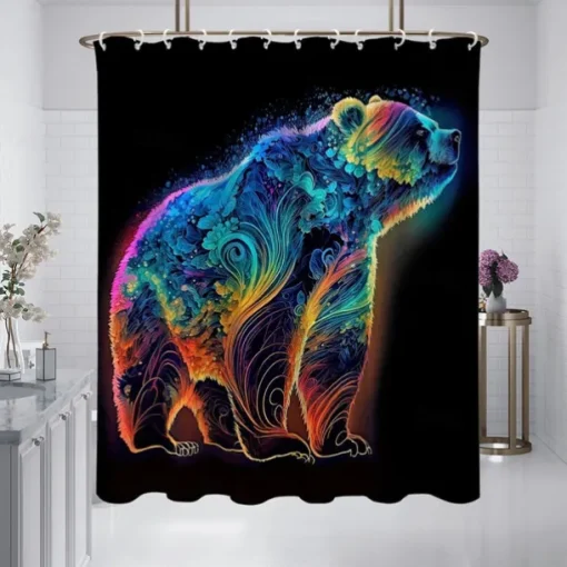 Shower Curtain with Hooks 180cm*180cm(70"*70") Polyester Washable Waterproof Pattern Bathroom Bathtub Decor Animal Eagle