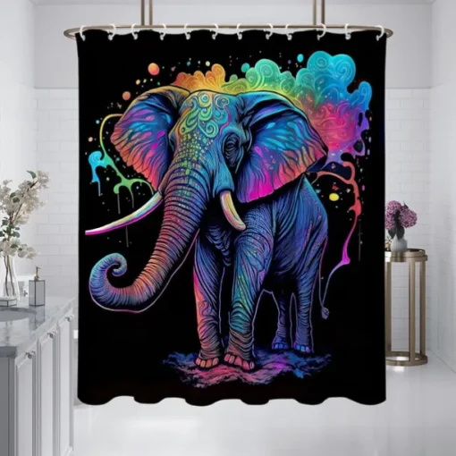 Shower Curtain with Hooks 180cm*180cm(70"*70") Polyester Washable Waterproof Pattern Bathroom Bathtub Decor Animal Eagle