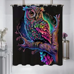 Shower Curtain with Hooks 180cm*180cm(70