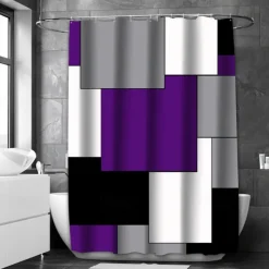 Shower Curtain with Hooks 180cm*180cm(70