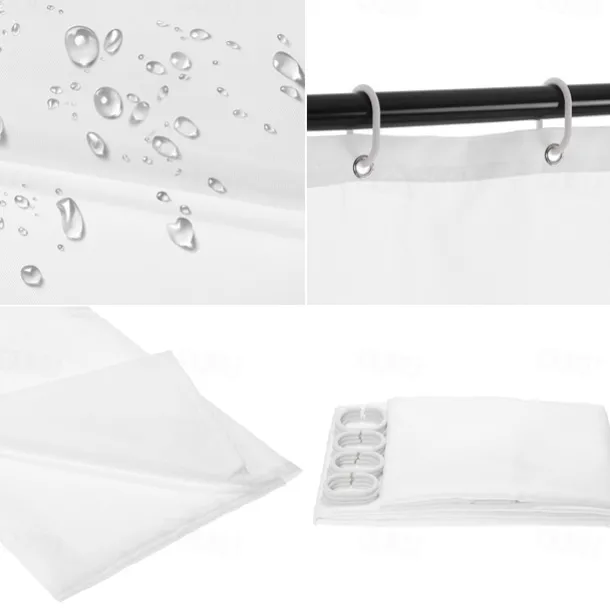 Shower Curtain with Hooks 180cm*180cm(70"*70") Polyester Washable Waterproof Stained Glass Dragonfly Pattern Bathroom Decor