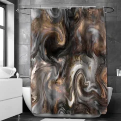 Shower Curtain with Hooks 180cm*180cm(70