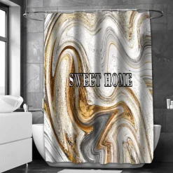 Shower Curtain with Hooks 180cm*180cm(70